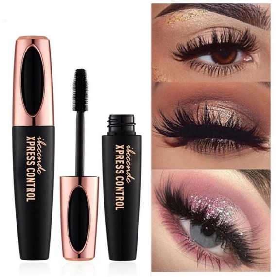 Mascara cils 4D Noir en Fibre de soie pour les yeux