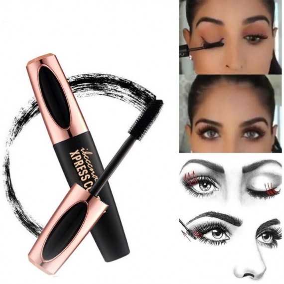 Mascara cils 4D Noir en Fibre de soie pour les yeux