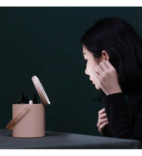 Trousse de maquillage avec miroir amovible éclairage à LED pour voyage