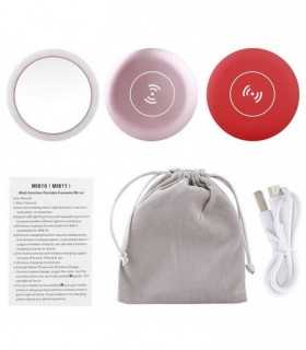 Miroir 2 en 1 potable à LED + chargeur à induction sans fil