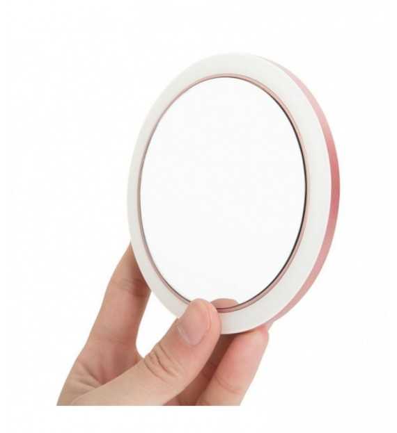Miroir 2 en 1 potable à LED + chargeur à induction sans fil