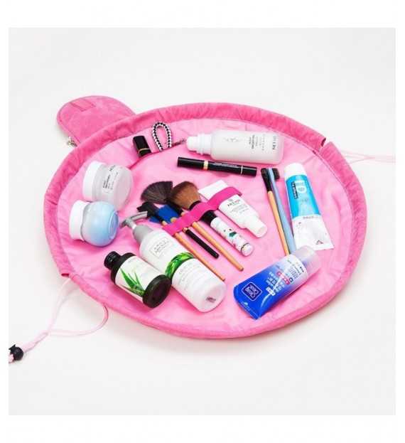 Sac de rangement maquillage en daim - Pochette de voyage pour cosmétique