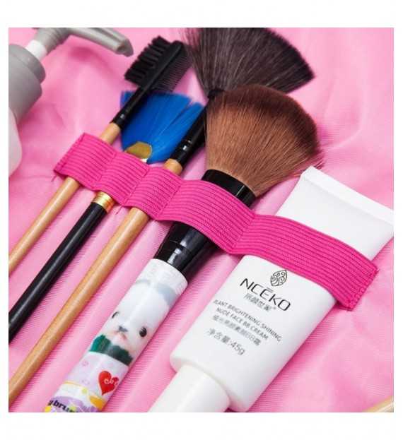 Sac de rangement maquillage en daim - Pochette de voyage pour cosmétique