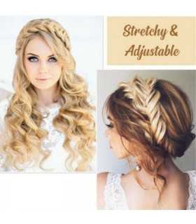 Bandeau bohème cheveux tressé blond et brun