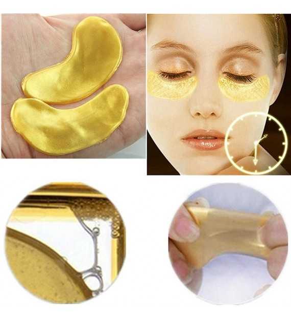 Masque pour les yeux en poudre de collagène d'or en cristal 24K