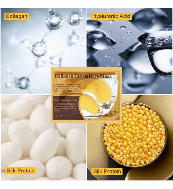 Masque pour les yeux en poudre de collagène d'or en cristal 24K