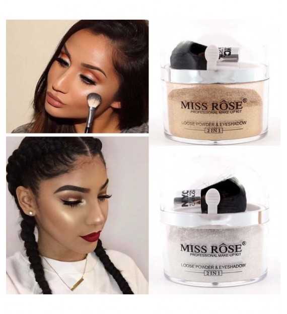 Poudre Illuminateur 2 en 1 pour le teint Glow-Up Gloss Miss-Rôse