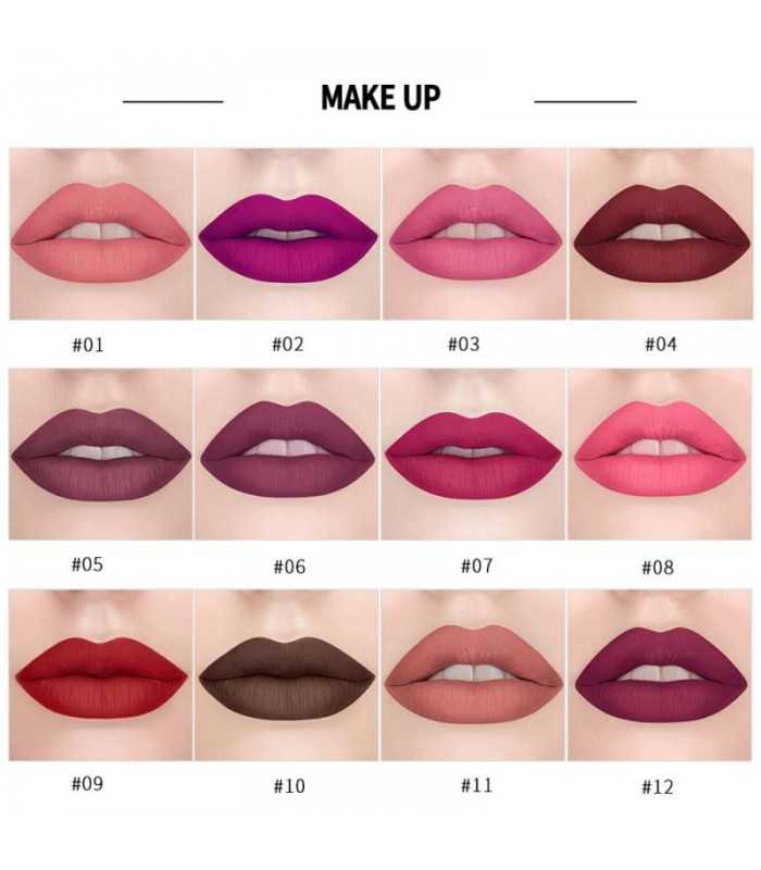 Rouge à lèvres mat sexy 12 couleurs - Tenue longue durée Pigment imperméable