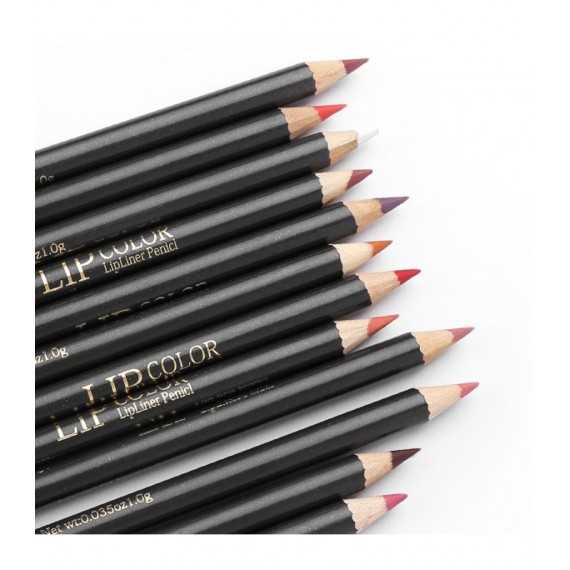 Crayon pour contour des lèvres mat et imperméable en 12 couleurs
