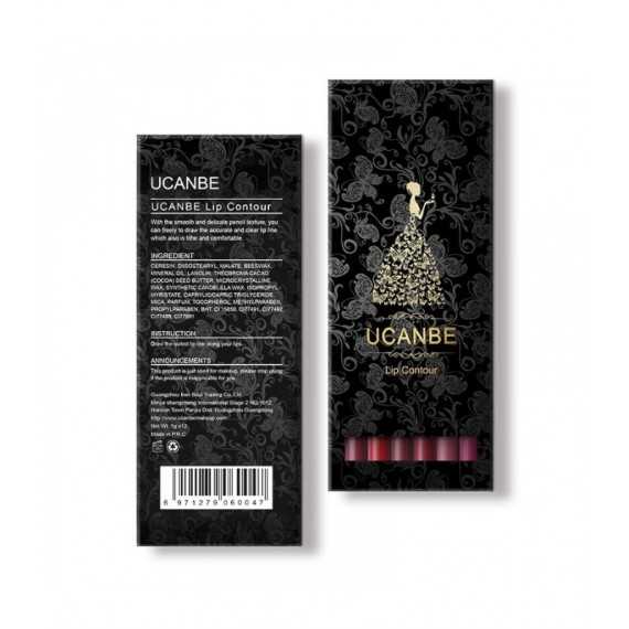 Crayon pour contour des lèvres mat et imperméable en 12 couleurs